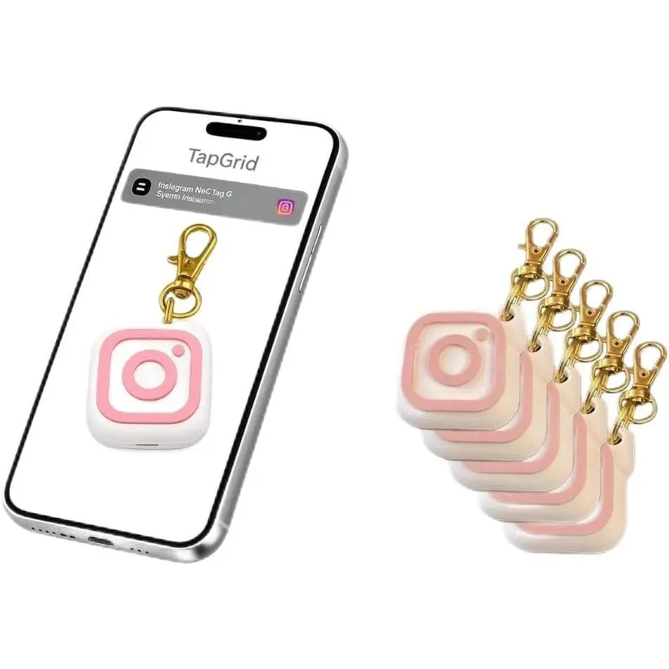 Smart Tap Key Tag – NFC Social Link Sharing Llavero para acceso instantáneo a perfiles (funciona con Instagram, TikTok y más!