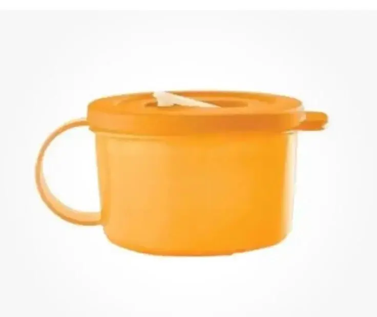 Tupperware  Soup Mug Storage Container 2-Cup 520 mL Reheatable Microwaveable Leakproof Kitchen Supplies with Ergonomic Handle & PLUS Stain Guard Technology, papaya, blue