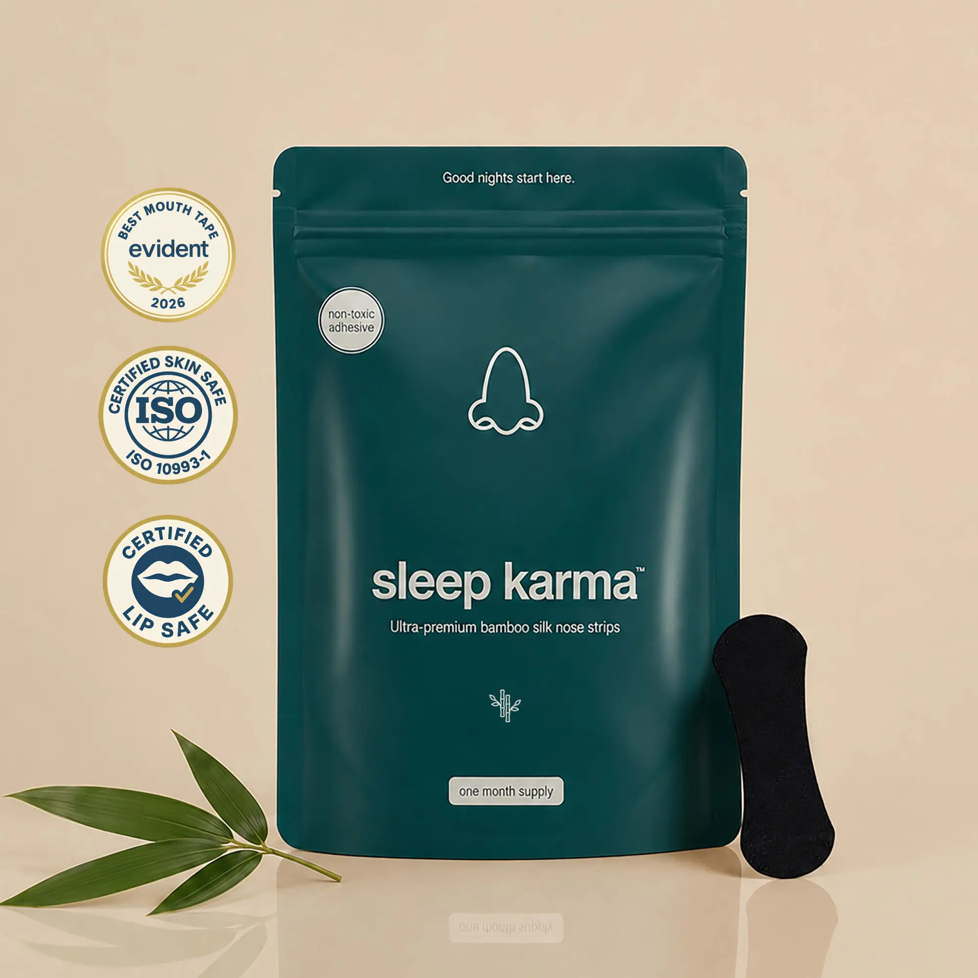 Sleep Karma Premium Bamboo Nasal Strips - Anti-Snoring, Nasal Dilator, Patch, Sleep Support, Wellness Snore Reducing Aids for Breathing & Improved Rest, Anti-Snoring Snore Reducing Aids, 36 Pieces, Organic Bamboo, Nasal Dilator Snore Reducing Aids, Nose C