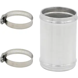 76mm(3") OD 3" Length Straight 6061 Aluminum Alloy Hose Joiner Intercooler Pipe Connector Glossy Polished Air Intake Tube with Bead Roll