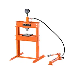 VEVOR Hydraulic Shop Press, 10 T H-Frame Shop Press with Press Plate & H-shaped Base, Stable Garage Floor Adjustable Hydraulic Press with Relief Valve, Fit for Bending, Straightening & Stamping
