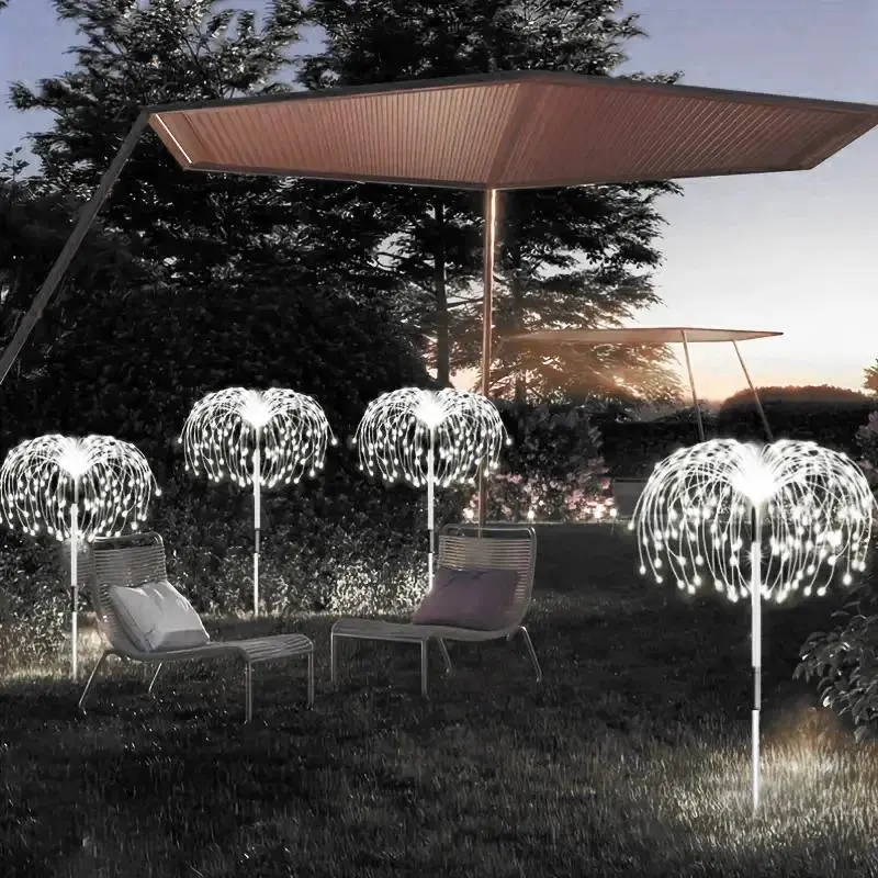 LED Solar Fireworks Lights, Solar Powered Lighting, Outdoor Waterproof Christmas Lights, Outdoor Decorative Lights, Ground Insertion Lights, Dandelion Copper Wire Landscape Decoration Lights, Garden Lighting