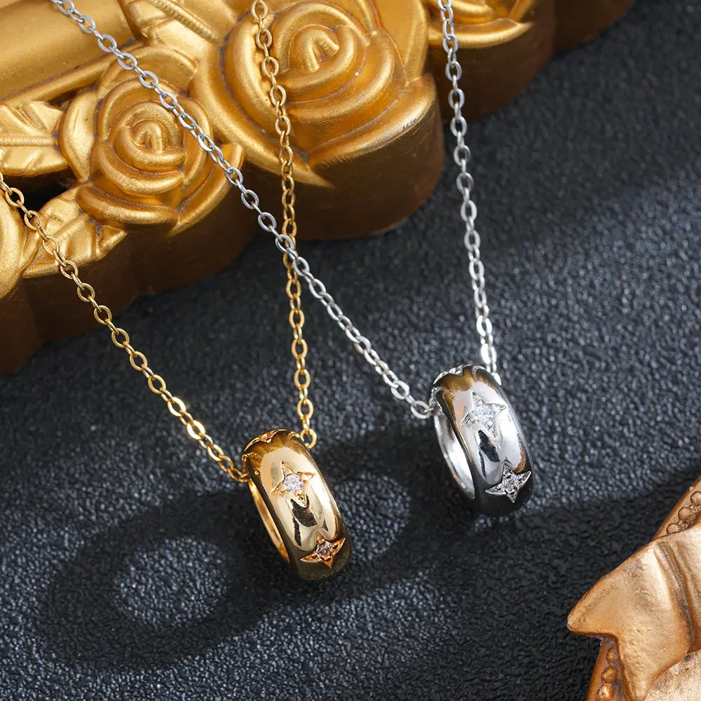 IN-style circular diamond necklace for women, fashionable and simple, exquisite and sophisticated collarbone chain