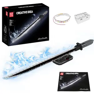 Mould King 10138 Dark Sword Building Set - 45.67" Rechargeable LED Lightsaber with Display Stand, DIY STEM Model Kit for Kids & Adults 8+, Creative Collectible Sci-Fi Toy & Cosplay Gift Idea (885+ PCS)