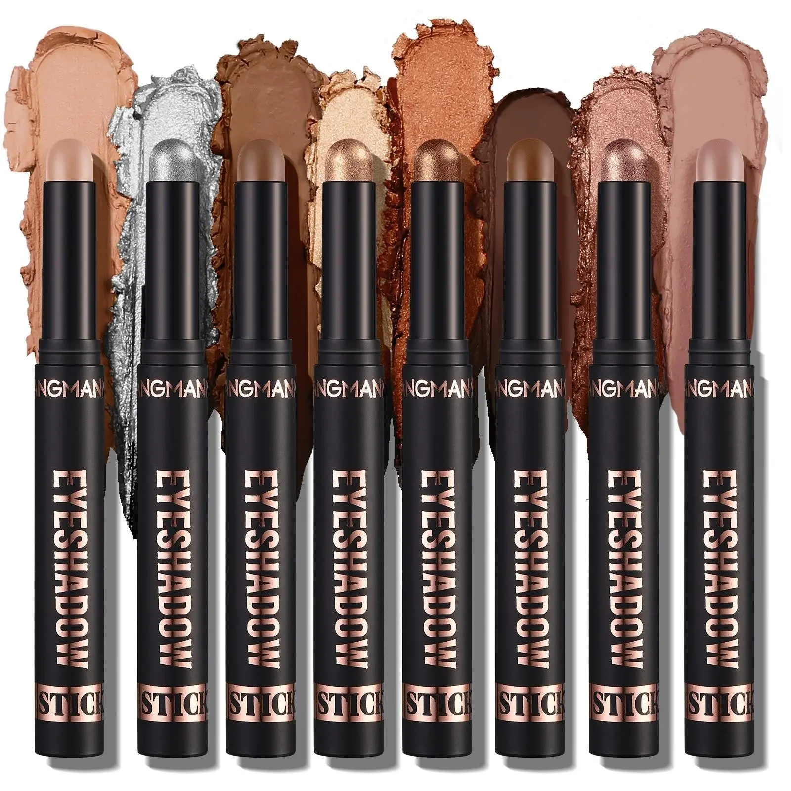 8 Piece Eyeshadow Stick Beauty Eye Makeup Products Eyeshadows Matte Shimmer Metallic Waterproof Long-Lasting Smudge-Proof Eye Shadow Smoke Effect Highlighter Makeup Tool Set