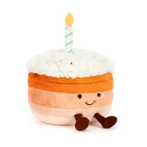 Jellycat Amuseables Jellina Birthday Cake Plush Toy – Cute Soft Halloween Stuffed Animal, Kawaii Fall Decor Gift for Kids, Girls, Plush Collectors, Birthday Gift, US Stock