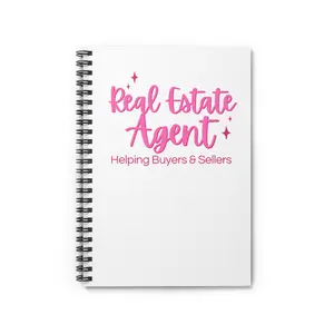 Real Estate Agent Notebook - Cute Realtor Girlie Real Estate Themed Journal, Perfect Gift for Open Houses or Office Use, Realtor Notebook,