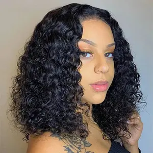 Transparent Bob Wig Raw Burmese and Brazilian bundles