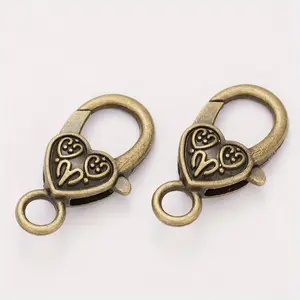 10pcs Lobster Clasps, Heart-shaped Keychains, Jewelry Making DIY Bracelet and Necklace Accessories
