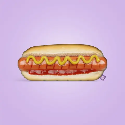 Large Hotdog Pillow | All About Vibe – Realistic 3D Hot Dog Throw Pillow for Couch & Bed Decor | Ultra-Soft Plush, Funny Foodie Gift, Made in USA