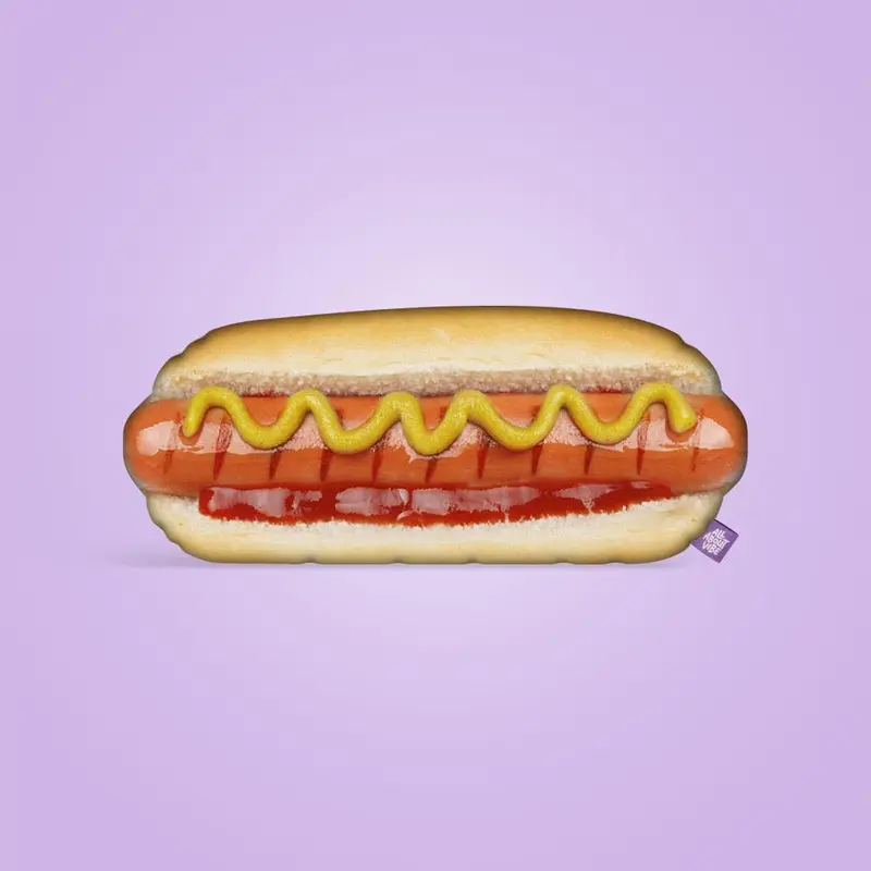 Large Hotdog Pillow | All About Vibe – Realistic 3D Hot Dog Throw Pillow for Couch & Bed Decor | Ultra-Soft Plush, Funny Foodie Gift, Made in USA