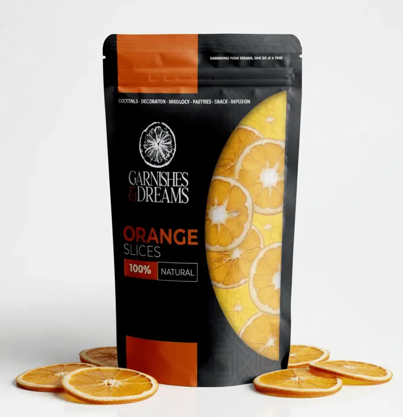 Garnishes & Dreams Dehydrated & Dried Orange Slices – Vibrant Citrus Fruit for Cocktails, Mixology, Baking & Grazing Boards, Natural Edible Garnish, No Sugar Added