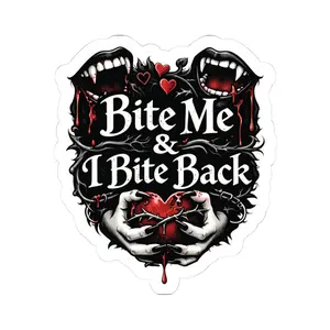 Bite Me & I Bite Back — Dark Romance Kiss-Cut Sticker