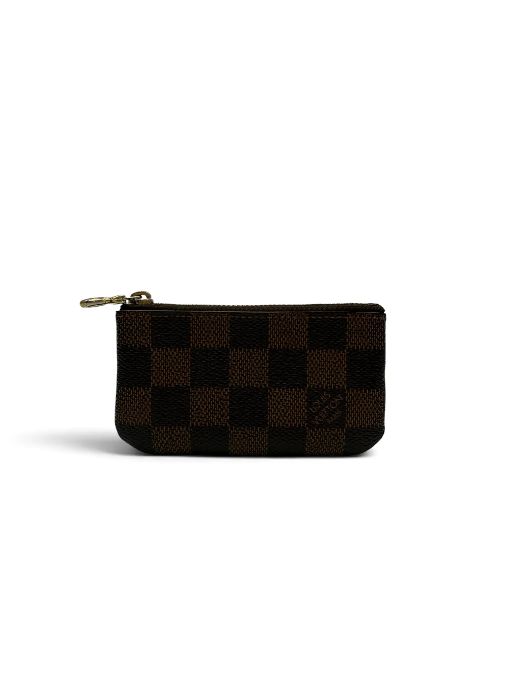 Pre-owned Louis Vuitton COATED CANVAS Small leather goods KEY POUCH DAMIER EBENE (POCHETTE CLÉS)