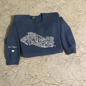 El Salvador Mandala Cotton Sweatshirt, Long Sleeves, Short Length, Plus Size Fit
