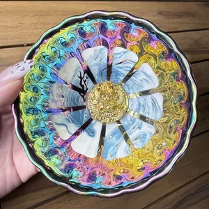 Jianzhan Kung Fu Luminous Tea Cup with Golden Dragon Base