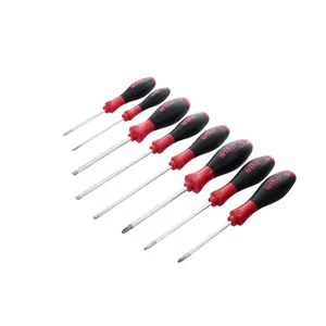 Wiha Tools 30289 8 Piece SoftFinish Slotted and Phillips and Square Screwdriver Set