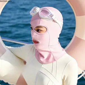 Unisex Pink Ski Mask Balaclava - Breathable Full Face Underwater Diving Hood, Lightweight Stretchy UV Sun Protection Neck Cover, Summer Outdoor Gear for Cycling, Hiking, Underwater Diving Hoods