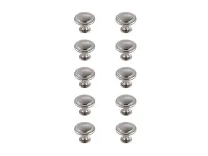 Elegant Decor KB2005-NK-10PK 1.3 in. Dia. Logyn Multipack Mushroom Knob, Brushed Nickel - Pack of 10