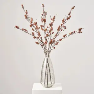 Natural Looking Snow Frosted Pinecone Winter Extra Large Branch Spray Stem Bundle - 40"