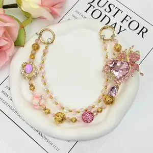 Heart Style Bag Charm,Delicate Handbag Pendant Accessory for Women,Detachable,Pretty Easter Basket Gift for Girls & Women,Ideal Birthday Gift