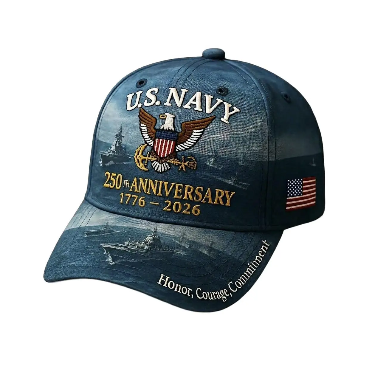 U.S. Navy 250th Anniversary Commemorative Indigo Denim Trucker Hat, Mens Hats, Baseball Must Haves, 4Th Of July Fashion