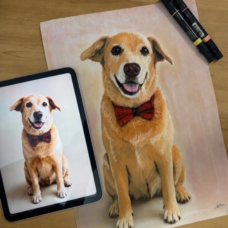 Custom Pet Portrait [Message Seller With Photo] Pastel on Canson sheet