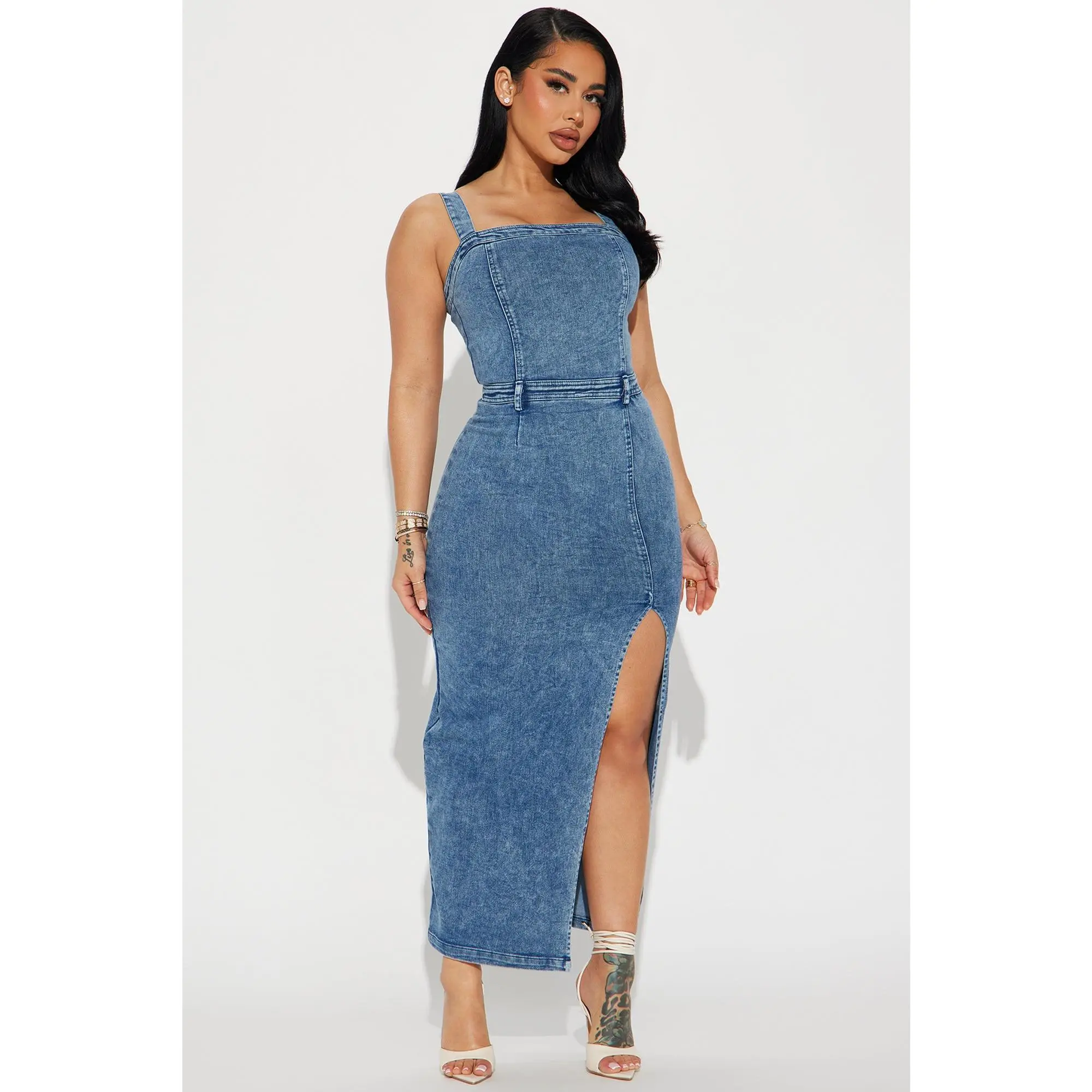 Addison Denim Maxi Dress - Light Wash
