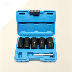 Damaged Lug Nut Remover Socket Set, Wheel Lock Bolt Extractor for Stripped Rusted Nuts, 5-Piece Emergency Tool Kit 17mm 19mm 21mm 22mm 27mm, Heavy-Duty Twist Socket Design, Easy Removal for Trucks and Cars