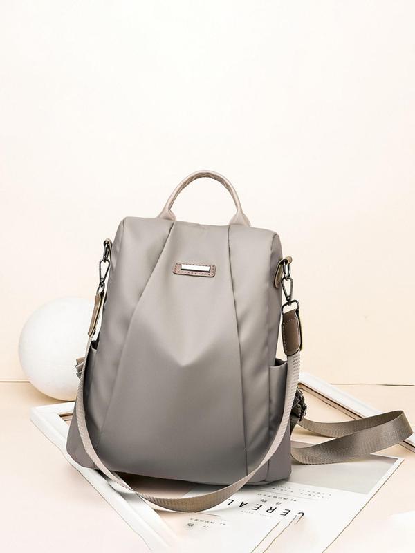 Simple Plain Backpack, Casual Waterproof Backpack with Adjustable Strap ...