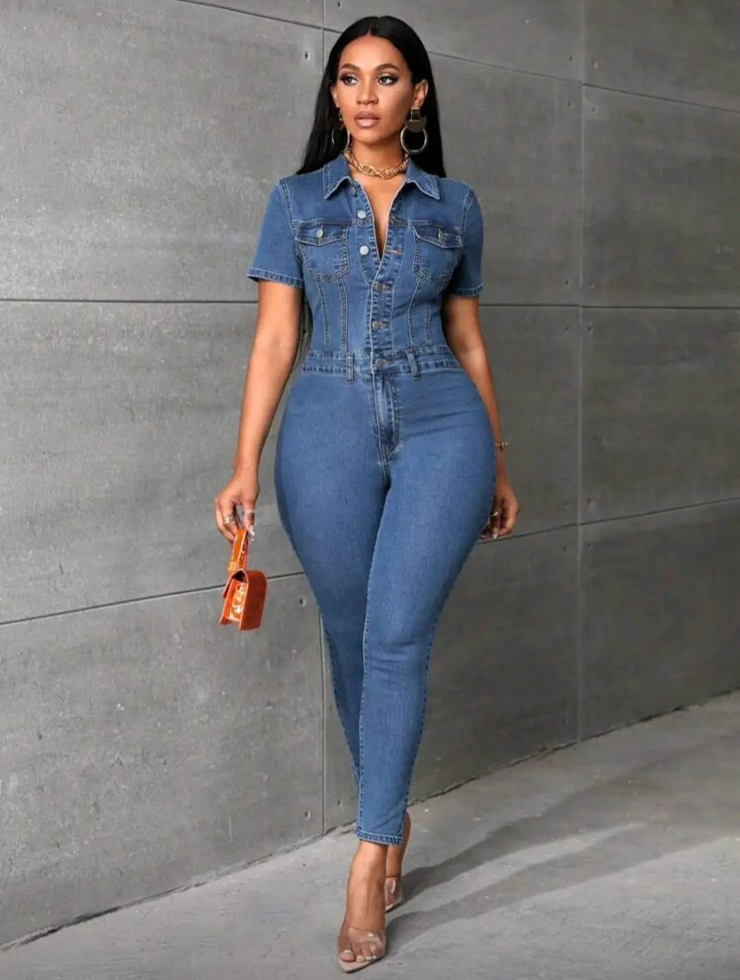 all in one denim jumpsuit - TikTok Shop