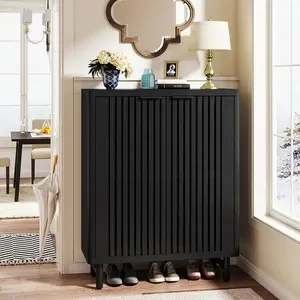 Tribesigns 6-Tier Shoe Cabinet With Shutter Doors For Entryway/Hallway, Adjustable Shelves Modern Farmhouse Storage