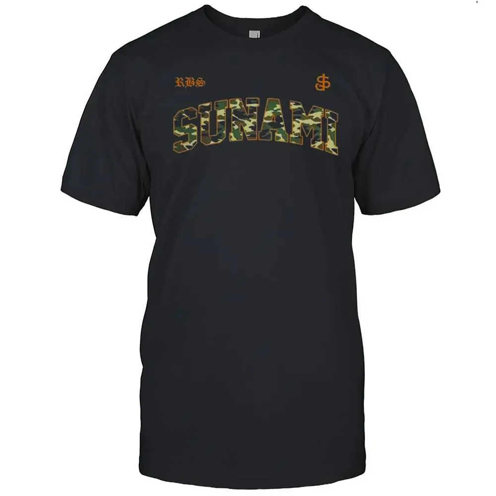 Sunami Varsity Camo T-Shirt Hardcore Punk Band Fan Tee Music Concert Graphic Shirt Streetwear & Band Merchandise Apparel