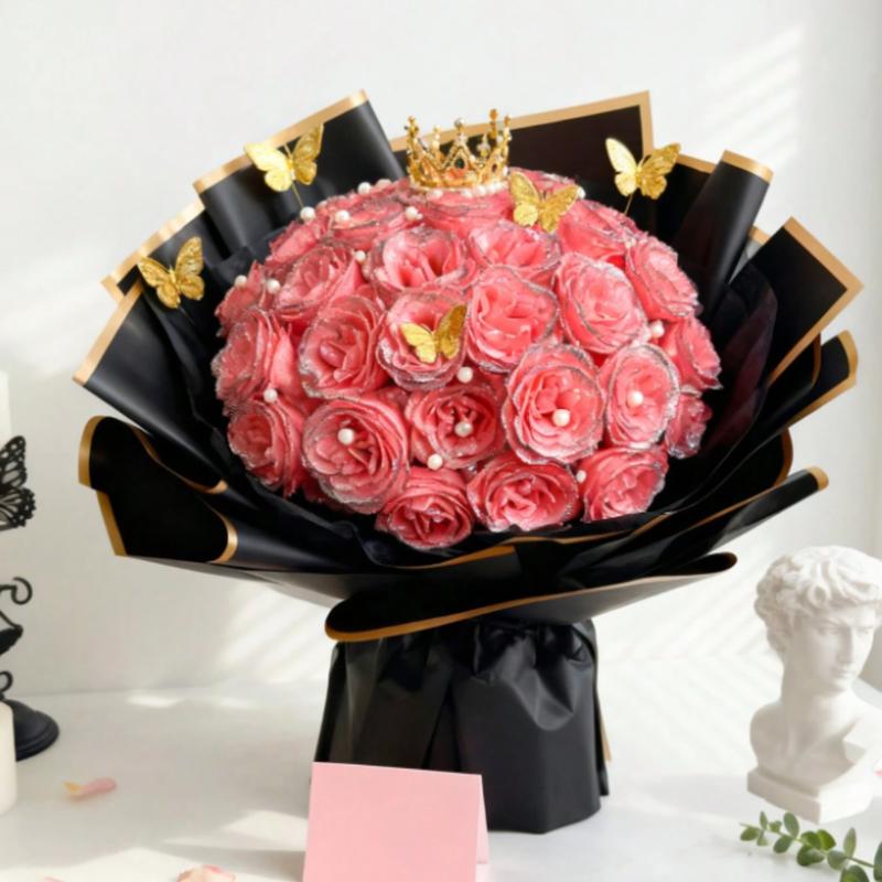 Sparkling Artificial Rose Bouquet – 20 Roses Set (2.76 inch)