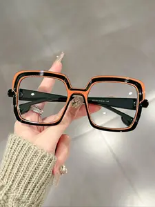 Fashion Oval Frame Glasses, Casual Heart-shaped Leg Decoration Glasses for Women & Men, Fashion Eyewear for Party, Daily Clothing Decor