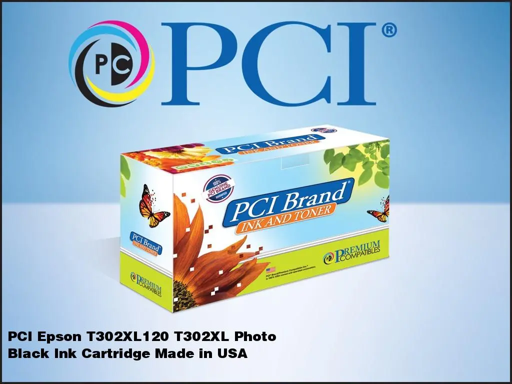 OEM Brand T302XL120-PCI PCI Sustainable USA Made Epson Photo Inkjet Cartridge, Black