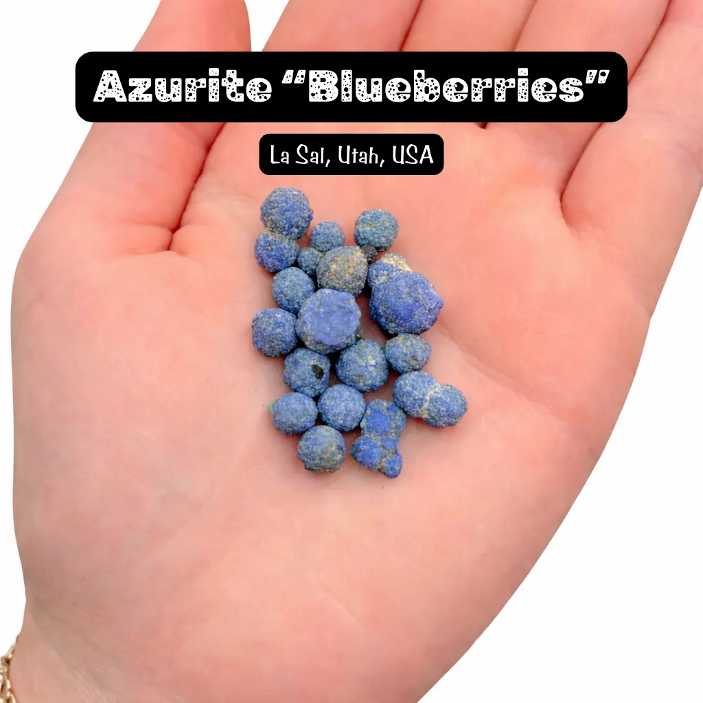GEM JAR Azurite "Blueberries" - Natural Azurite - Azurite from Utah