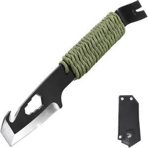 10" EDC Pry Bar Multitool, Large Prybar with Wrenches, Crowbar, Nail Puller, Bottle Openers Versatile Companion for Everyday Carry and Camping Accessories, Ideal EDC Tactical Gear