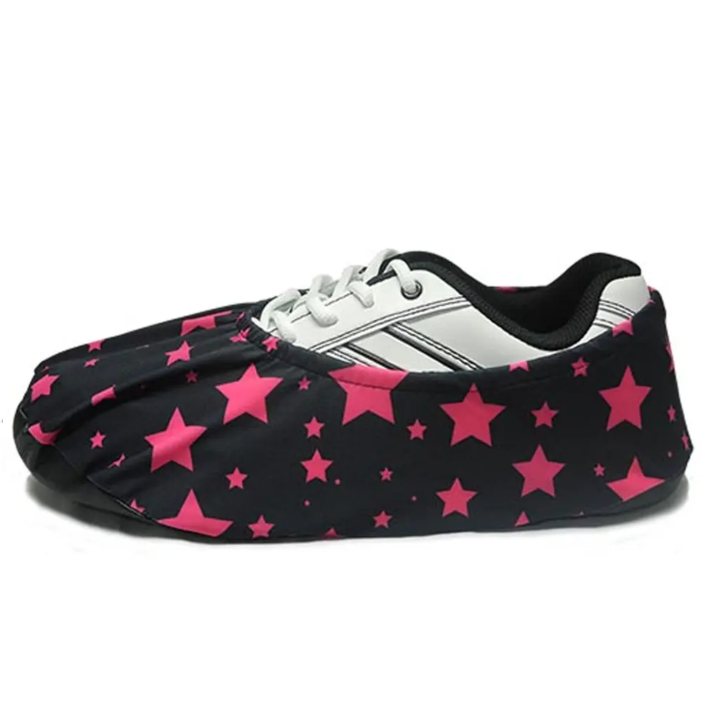 BOWLINGBALL Premium Bowling Shoe Protector Covers, Dye-Sublimated Pink Stars Pattern for Bowlers, Keeps Bowling Shoes in Tip-Top Shape, Keep Shoes In Tip-Top Shape