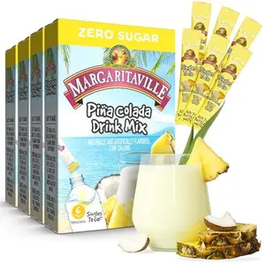 Margaritaville Singles To Go Water Drink Mix - Pina Colada Flavored, Non-Alcoholic Powder Sticks 6 CT, 0.70 Ounce (Pack of 4)