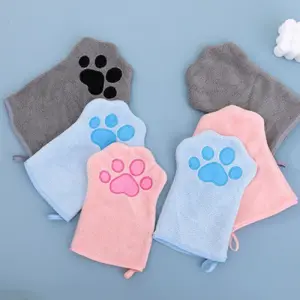 Quick-Dry Pet Towel Glove - Ultra Absorbent, Soft Polyester Bathing & Cleaning Mitt for Dogs and Cats