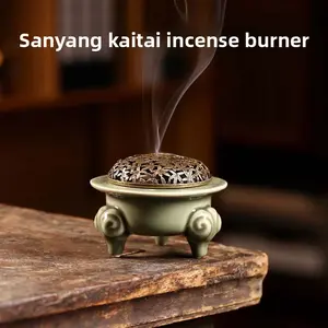 Sanyang kaitai Ceramic Incense Burner for Home Use with Incense Stick Holder Seal Mold for Coil Sandalwood & Agarwood Burner Tool