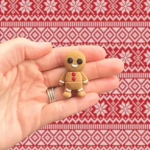 Tiny Gingerbread Man Fidget Toy - 3D Printed Holiday Cookie - Stocking Stuffer - Cute Christmas Gift - Sensory Toy - Gingerbread Man Fidget