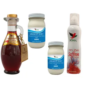 HOMA The Soul of Kashk: Cream of Heritage – 2 x Kashk 16oz, Saffron 6oz, Pomegranate Vinegar 8.4oz – Gourmet Middle Eastern Cooking & Seasoning Gift Set