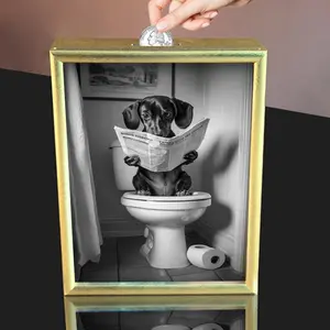 1 pc Wooden Money Box,  2D Flat, Coin Storage Rack, Accessory Storage Box, Photo Frame, Money Box, Room Decor, Desktop Decoration, Suitable for Display on Dressing Tables, Romantic Gifts, or Prayer Tables.