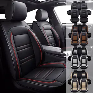 Full Seat Car Seat Covers, Premium Waterproof PU Leather 5-Seat Front & Rear Cushion Protector Universal Fit for Honda /Civic /Toyota /Kia /4Runner /Camry /Hyundai /Mazda /Nissan