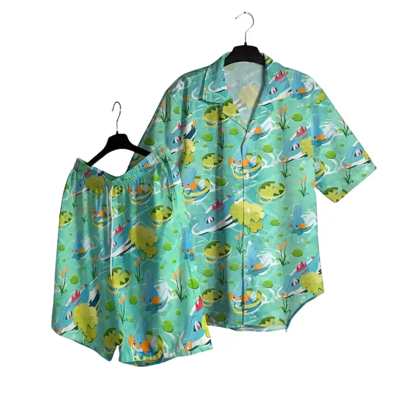 Water Character Hawaiian Shirt Mudkip PKM Anime Aloha Shirt - A wonderful gift for all ages in your family this summer.