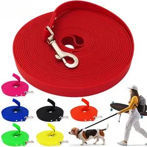 Pet Leash Heavy Duty PVC Extra Long Waterproof Anti-Dirty Training Lead for Dogs Outdoor Walking in Red Blue Black Orange Green Yellow