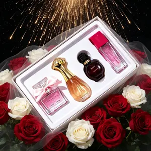 Women's 4-Piece Floral Fragrance Perfume Gift Set - Luxurious Gold/Pink Decorated Bottles, Premium Festive Gift Option for Adults, Ideal for Outdoor Use