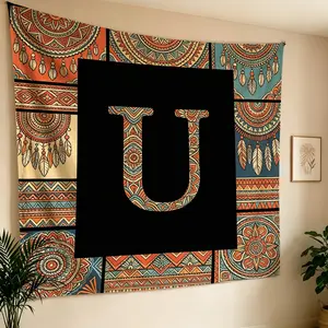 Dreamcatcher Ethnic Full Alphabet Tapestry, Stylish Wall Decor, Machine Washable, Hide Clutter & Switch Panel, Photo & Party Background, Ideal Gift for Housewarming Birthday Christmas